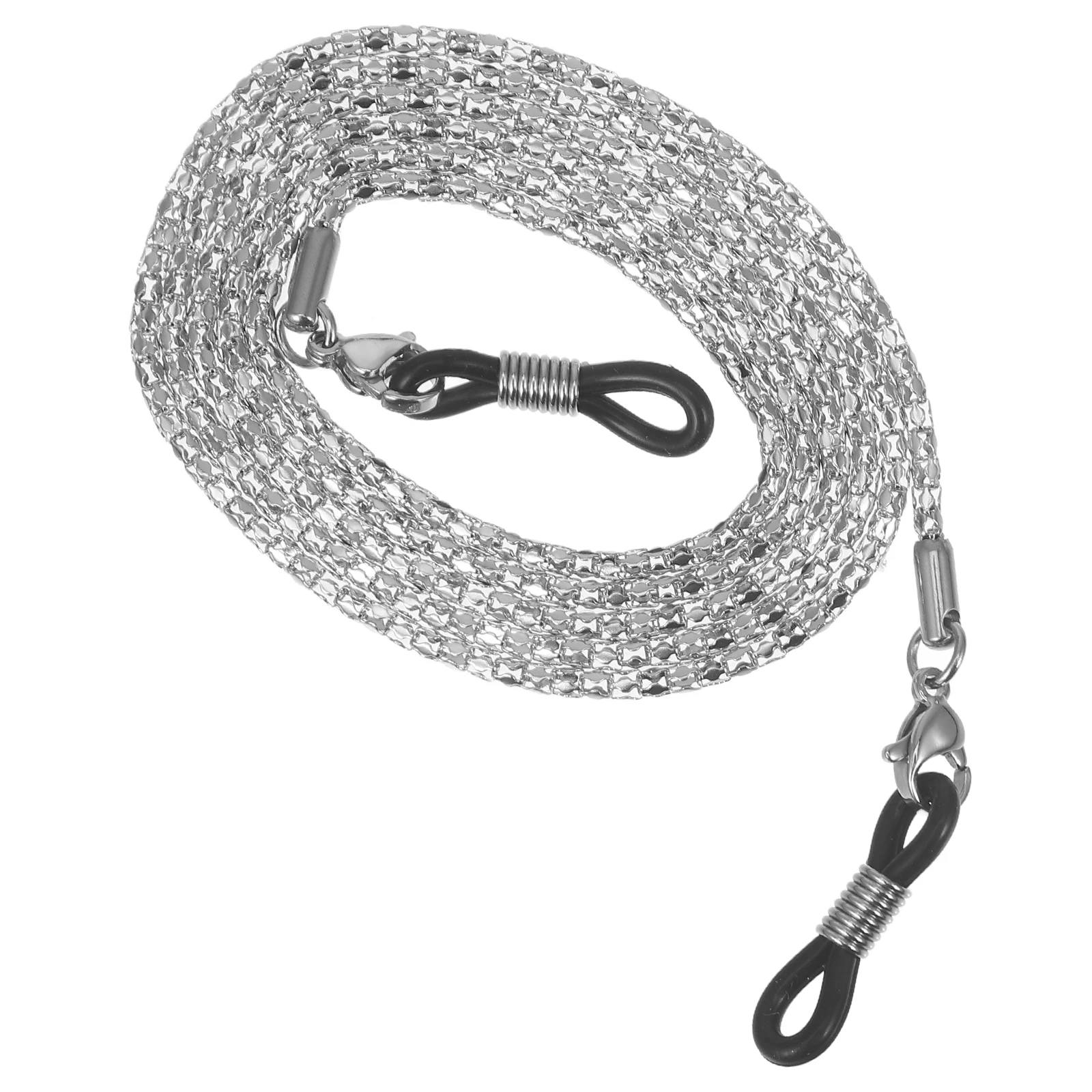 

Retro Eyeglass Chain Stainless Steel Snake Chain Adjustable Silver Ends Non Slip Strap Lanyard Vintage Glass Necklace