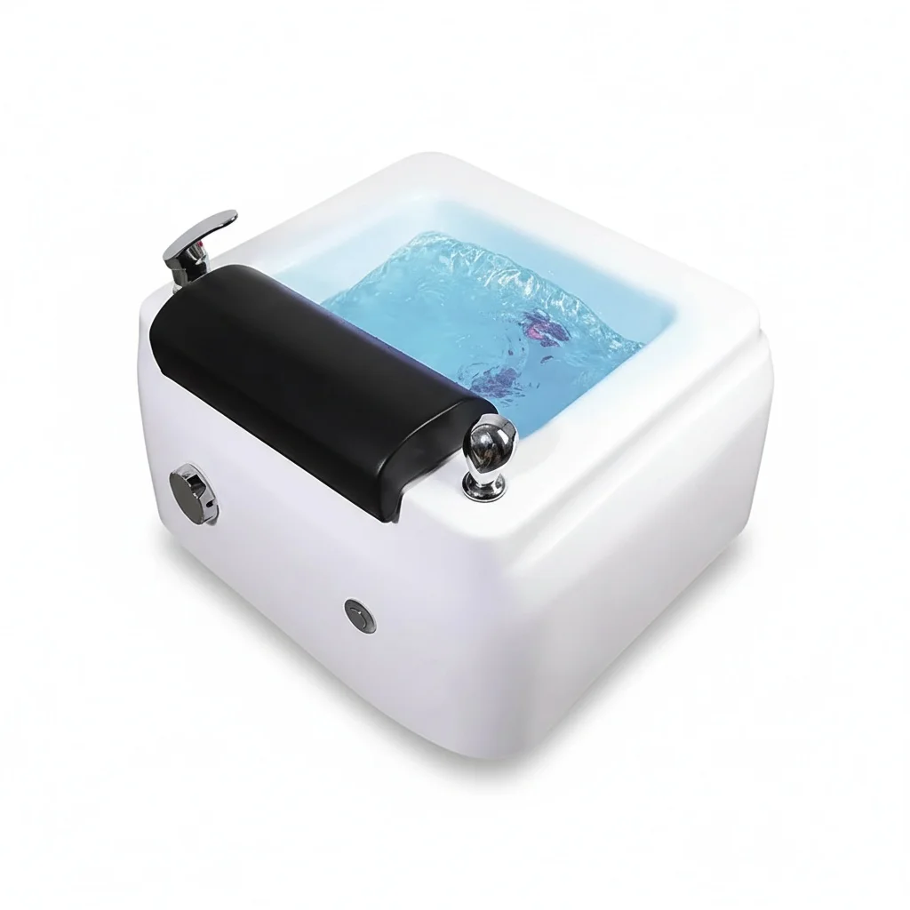 

Ceramic Pedicure Basin, Modern Portable Foot Spa Bowl with Easy Drain, Manicure Foot Massage Basin for Salon Furniture