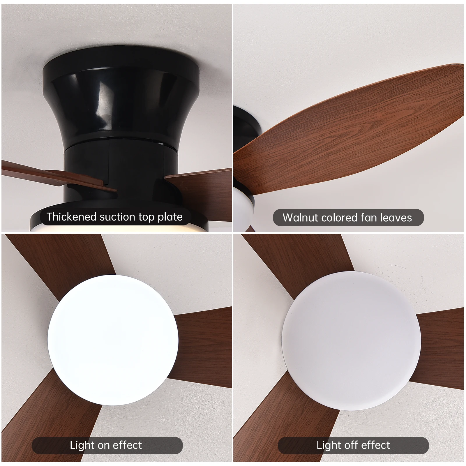 Three-Blade Ceiling Fan with Dimmable Light and Remote — detail 2