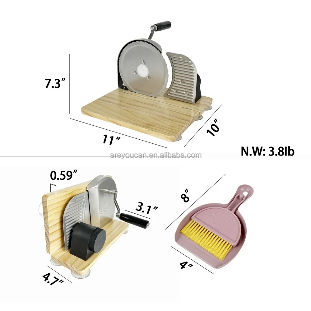 Adjustable slicer Manual bread slicer Multifunctional hand crank bread slicer Stainless steel bread machine Pastry baking tool