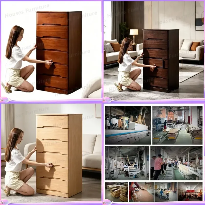 Modern Wooden Shoe Cabinet 6 Drawers Modular Eco Friendly Flat Door Storage Locker Easy Assembly Living Room Entryway