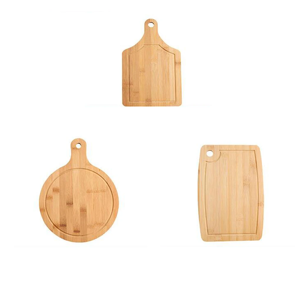 

Bamboo Cutting Board 33x25cm Double Size Round Miniature Kitchen Tray Cheese Board Washable Hangable Eco Friendly