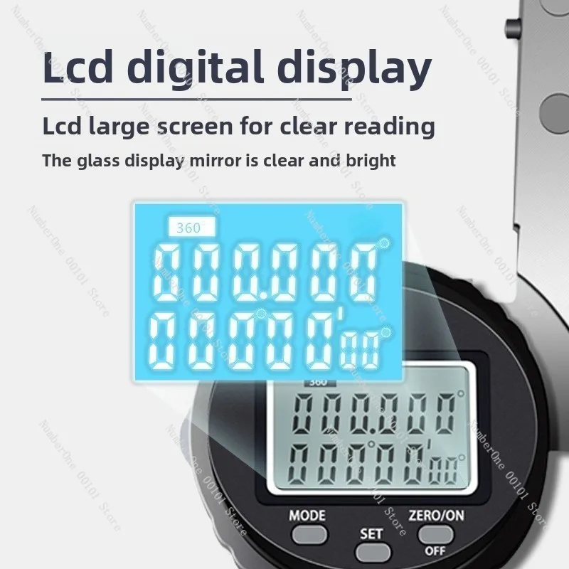 Electronic Digital Universal Angle Ruler 0-360 Degree Stainless Steel Angle Ruler Angle Measuring Instrument Protractor