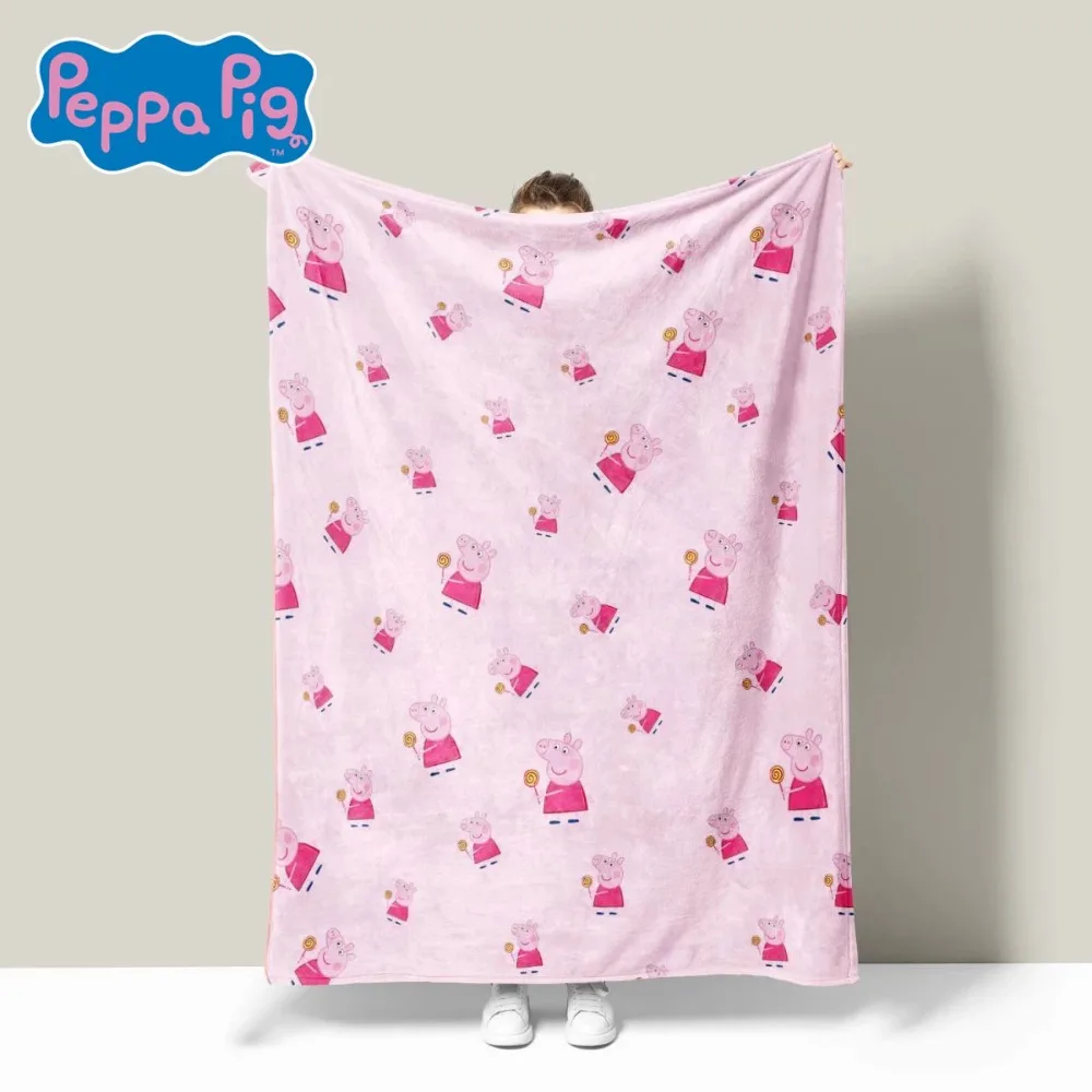 70*100 ซม.Peppa Pig เด็ก Flannel ผ้าห่มหนาขนแกะปะการังสําหรับห้องนอนหน้าแรกเตียงโซฟา Plush Nap ของขวัญวันเกิด