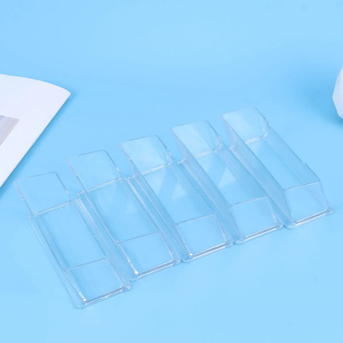 10Pcs Sleek Transparent Acrylic Business Card Holder Desktop Organizer Compact Open Design Easy Access Office School Exhibition