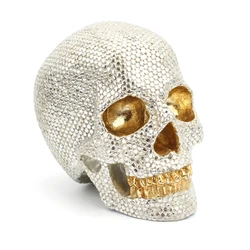 Luxury Style Golden Resin Craft Skull Horror Statue Creative Statue Sculpture Birthday Gift Home Office Vintage Decoration Skull