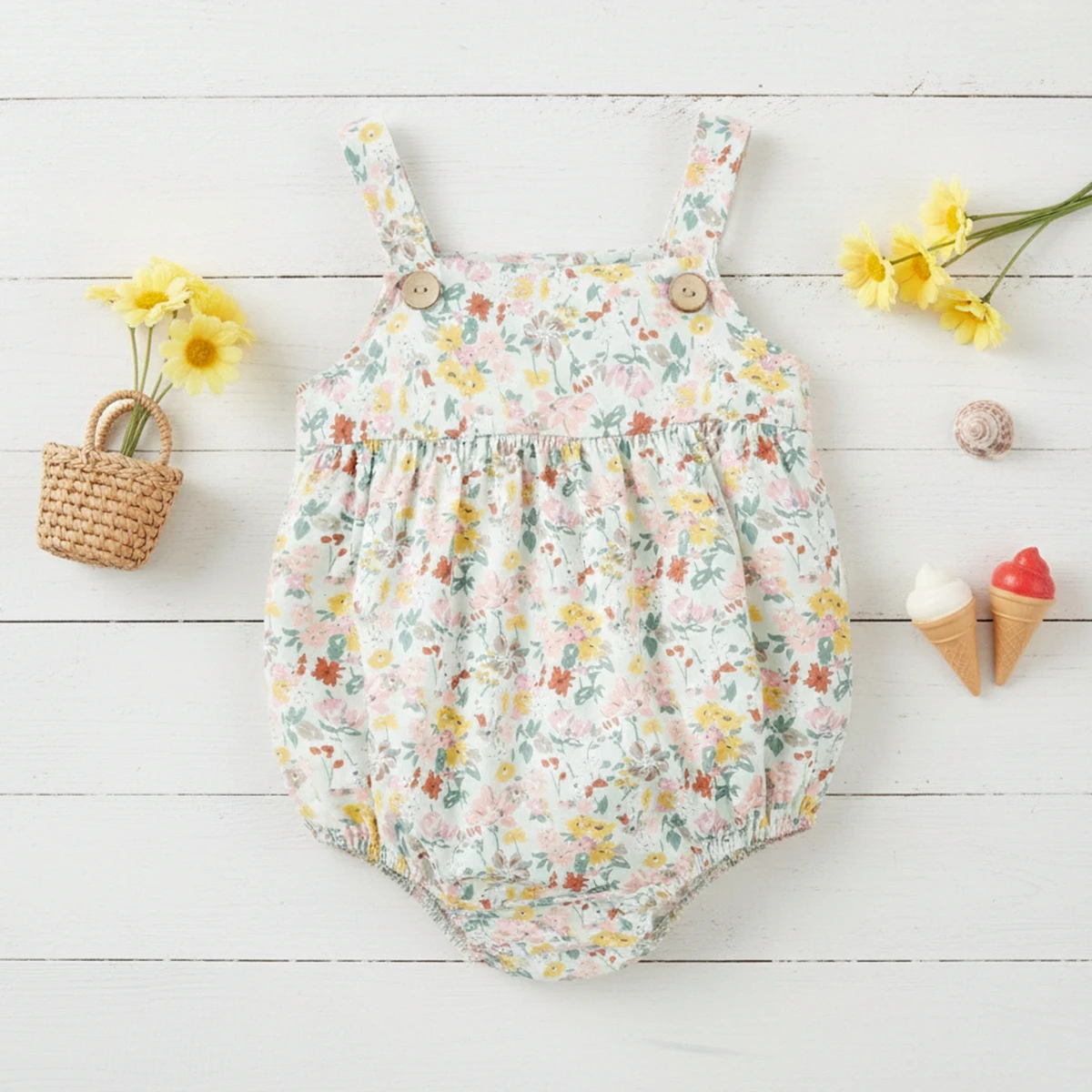 

Sanlutoz Floral Summer Baby Bodysuits Toddler Girls Princess Infants Fashion Clothing