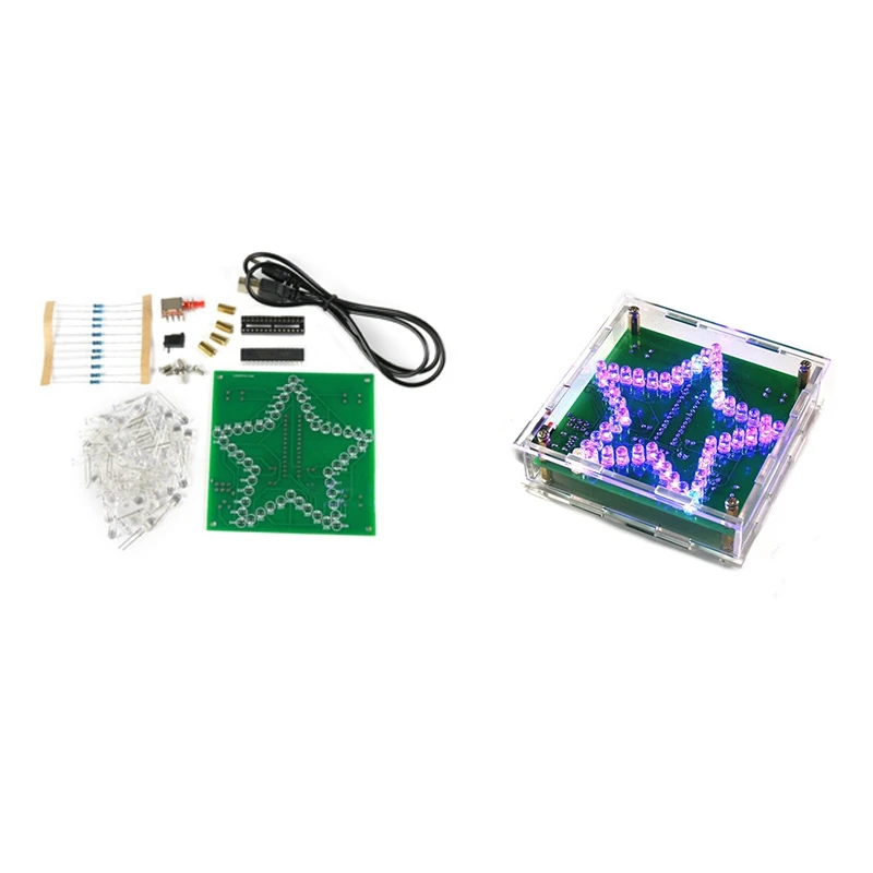 DIY Electronic Kit Soldering Suite Colorful Five-Pointed Star LED Flashing Marquee Light Circuit Board Kit