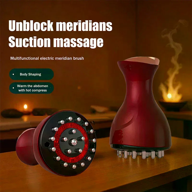 

Electric Meridian Brush Anti Cellulite Gua Sha Body Massager Vibrate Microcurrent Hot Compress Scraping Lymphatic Drainage Care