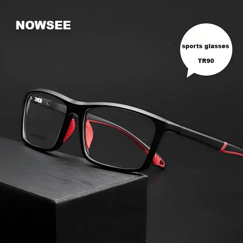 

NOWSEE Sport Casual Ultralight Glasses Frames TR90 Square Frame Myopia Prescription Wearing it tightly Eyeglasses Hot