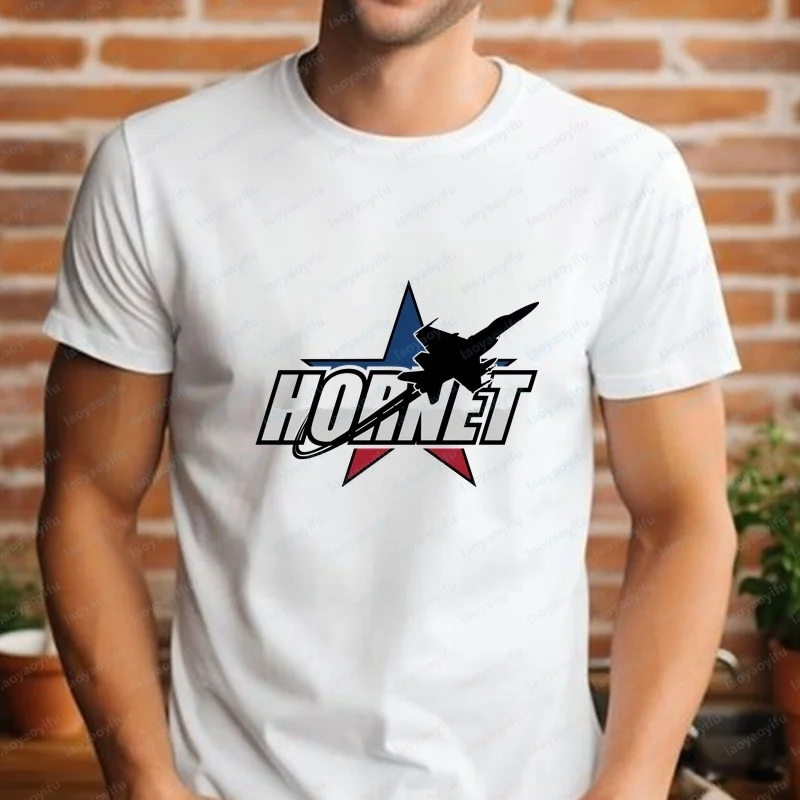 FA-18 Hornet Jolly Rogers Fighter Jet Fan Summer Short-Sleeved Men's and Women's Universal Shirt Comfortable T-Shirt