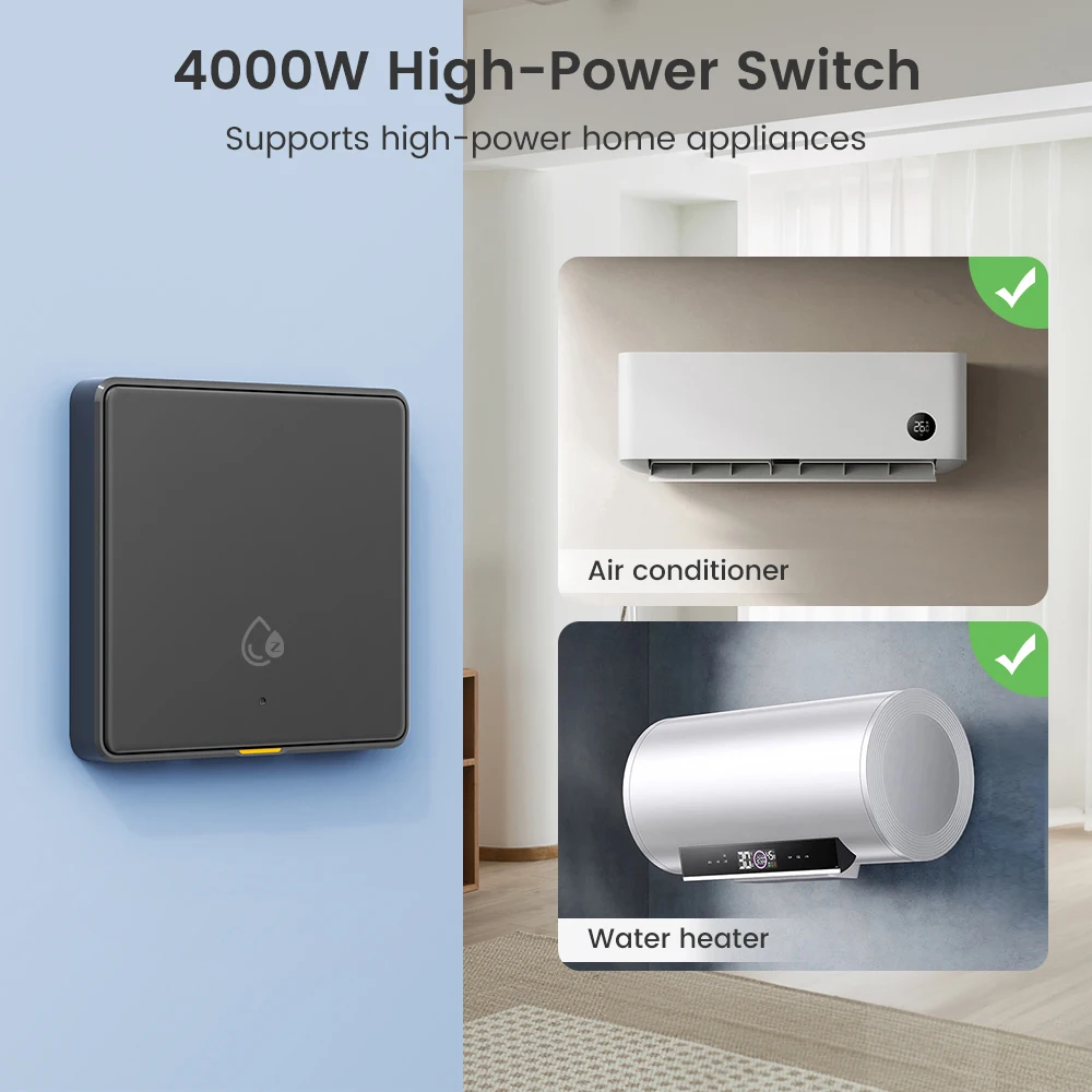 SMATRUL Tuya Zigbee RF433  Switch Power Monitor 4000W UK Smart Switch for Air Conditioner, Water Heater, Works with Alexa