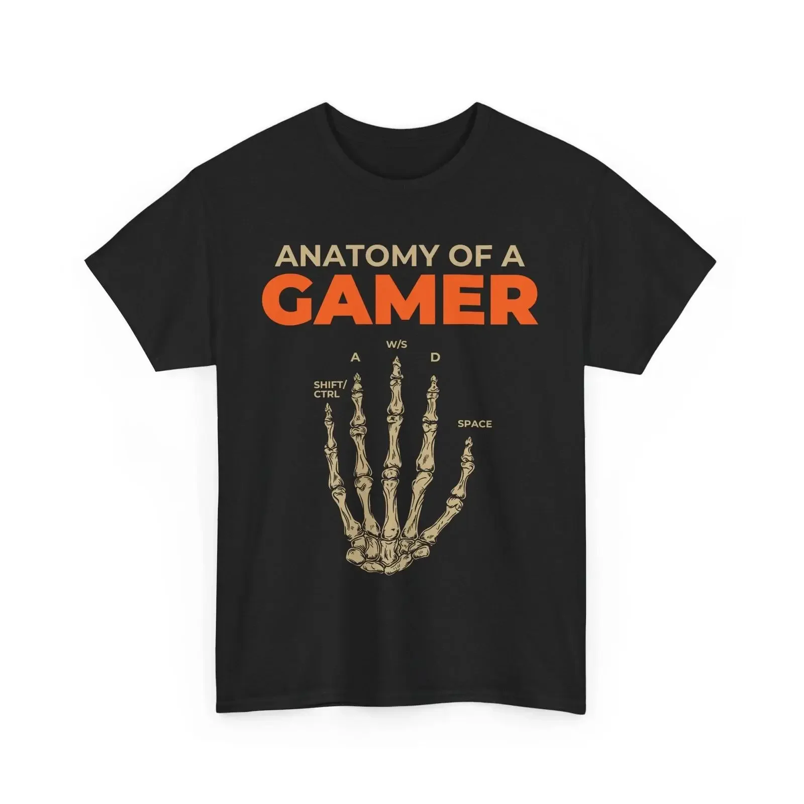 Gaming-T-Shirt, Anatomie eines Spielers, Skelett, Hand, Videospiele, Liebhaber, lustig, Vintage, gewaschen, für Herren, leicht streetwear