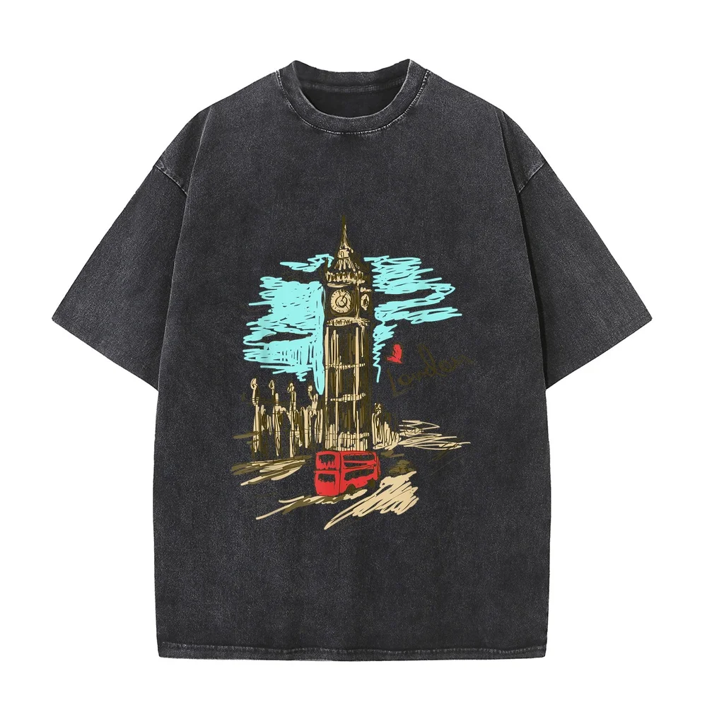 London England Vintage Retro Souvenir Travel Love T-Shirt Pesca Cool For Gift Multiple Color Cotton Tee T Shirt Humor Short