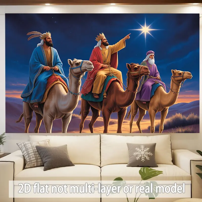 Epic Biblical Camel Tapestry Wall Hanging Islamic Boho Decor Spiritual Canvas Print Moses Prophets Journey Art for Living Room