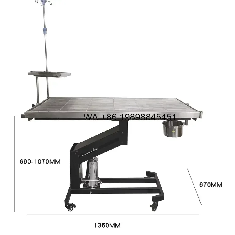 Wmwmnu for Surgical Operating Table Large Pets Veterinary Hydraulic Lifting Stainless Steel Sustainable Feature for
