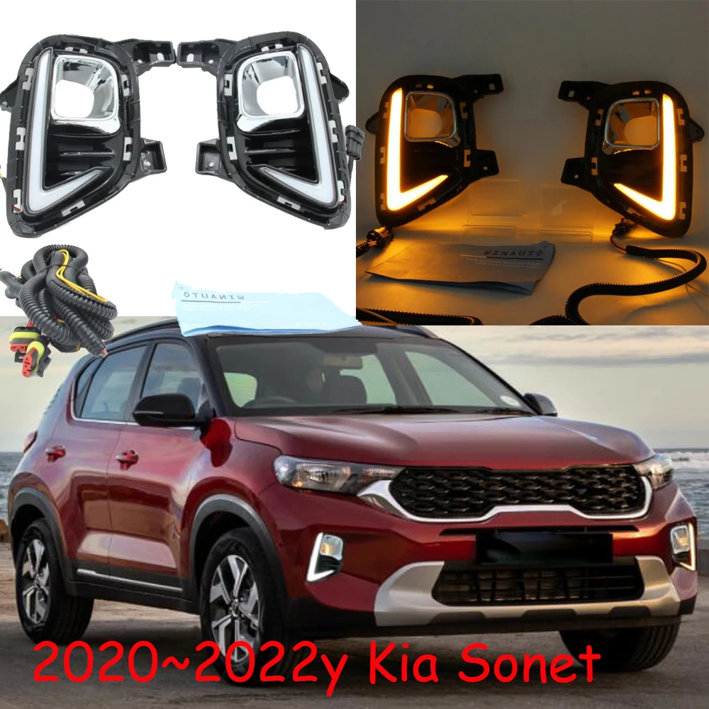 

car bumper headlight for Hyundai Sonet fog light car accessories 2020~2022y LED auto for Hyundai Sonet headlamp