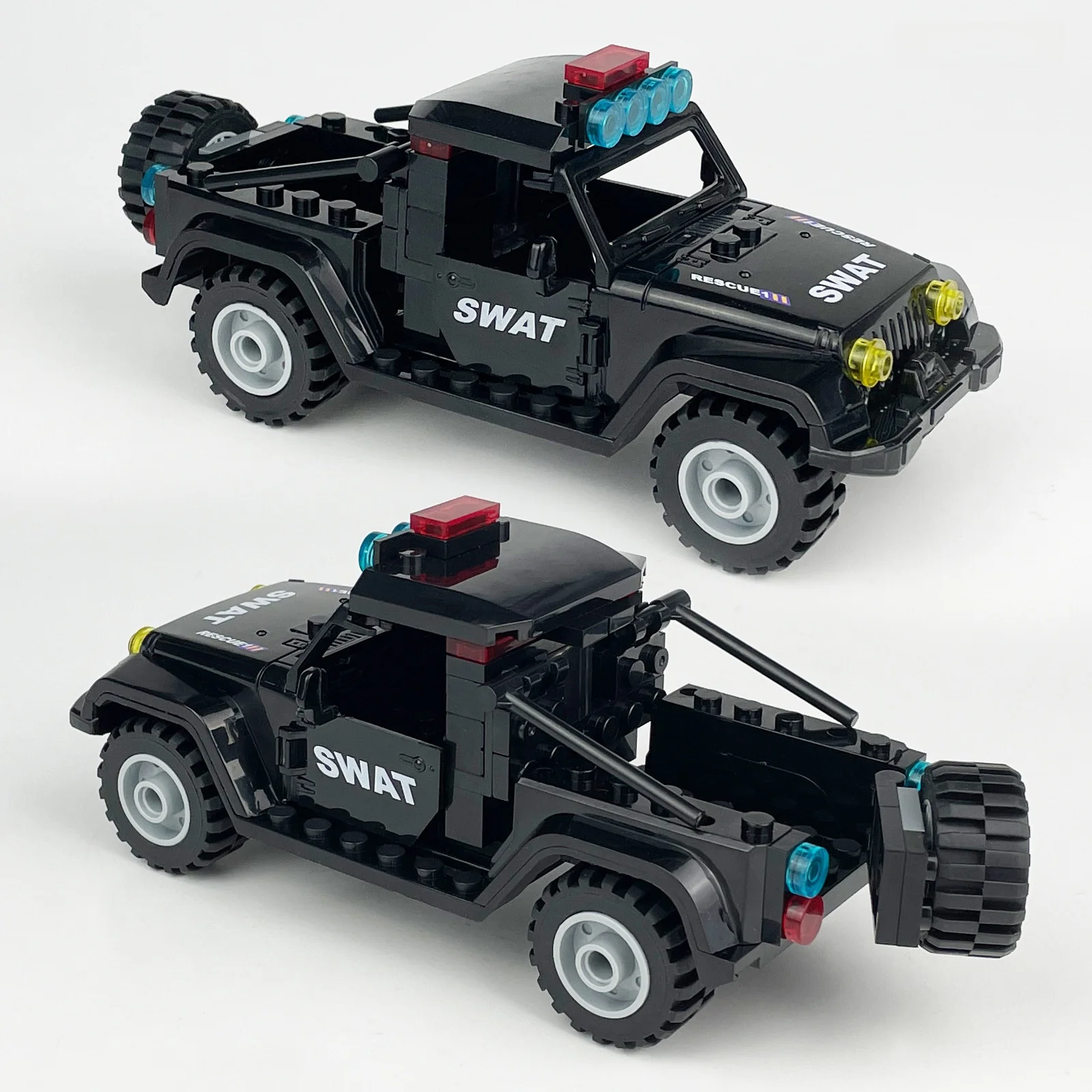 ジープトラックおもちゃビルディングブロックオフロードモデル組み立て警察フィギュア輸送車両ハムヴィーモデル子供向け教育玩具