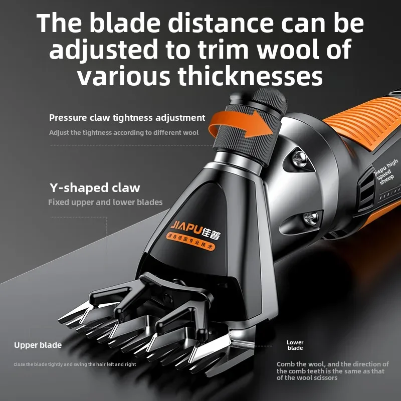 220V Electric Scissors Sheep Shearing Kit, Electric Wool Shearing Clipper with Pusher, Powerful Sheep Grooming Machine