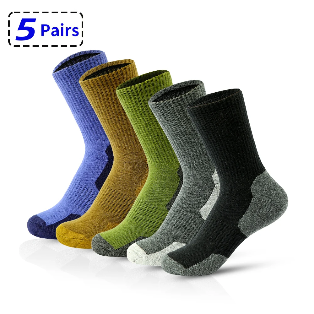 Chaussettes en coton pour hommes, respirantes, longues, affaires, Harajuku, solide, Gentleman Sox Sokken, sports de plein air, 5 paires par lot, cadeau