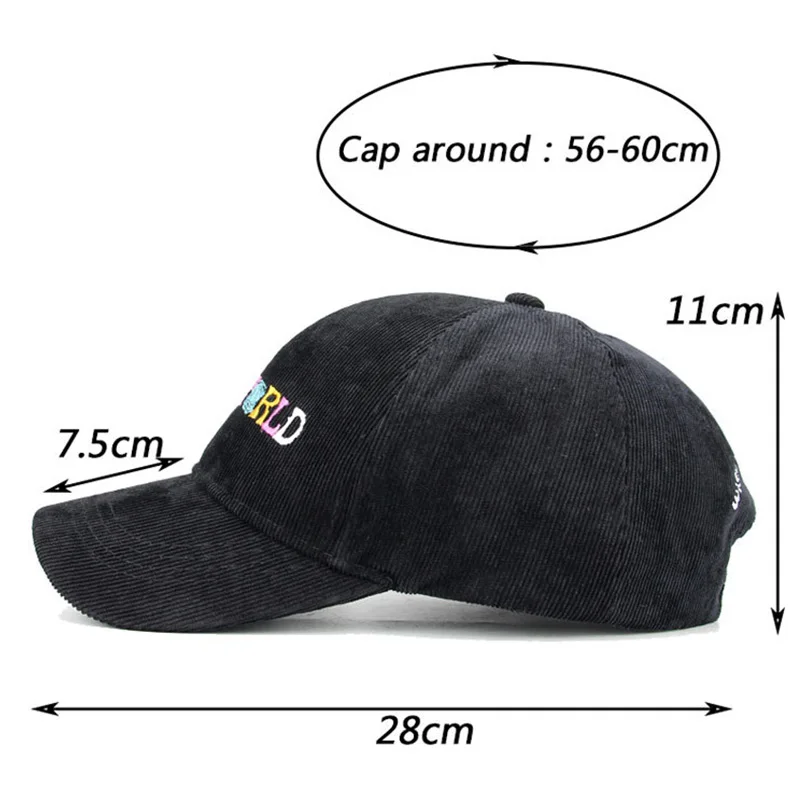 Spring Autumn Corduroy Baseball Caps Men Women Vintage ASTROWORLD Letter Embroidered Hat Unisex Adjustable Snapback Hip Hop Hats