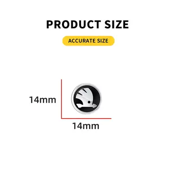 11mm 14mm emblém na klíče od auta kovová samolepka s logem pro Škoda Octavia Rapid Kodiaq Karoq Fabia Kamiq Superb Derivative Vision 10 nejlepší prodej Samolepka s logem Škoda Key - №3