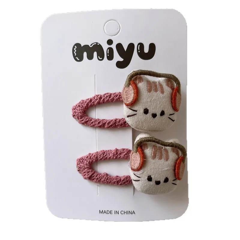 2 peças/conjunto 3d grampos de cabelo de animais inchados para crianças meninas inverno dos desenhos animados bb snap clipes bonito grampos de cabelo do bebê com design de animal de pelúcia