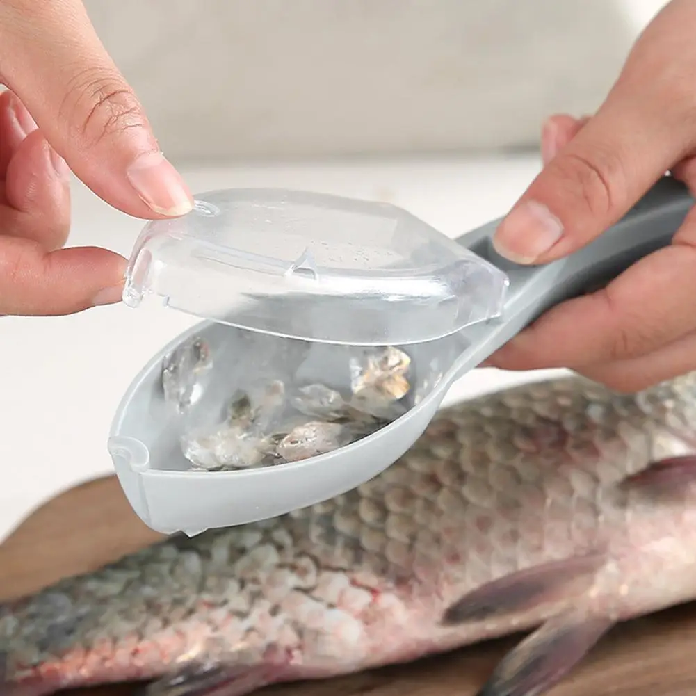 Escamas de pescado portátiles, cepillo para raspar la piel, herramienta de cocina para mariscos, cuchillo Manual, raspador de pescado, rallador pelador, escalas J7U3, 1 Uds.