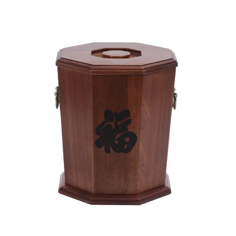 

Ebony, rice bucket, household, solid wood, insect-proof, moisture-proof, sealed, rice surface, storage