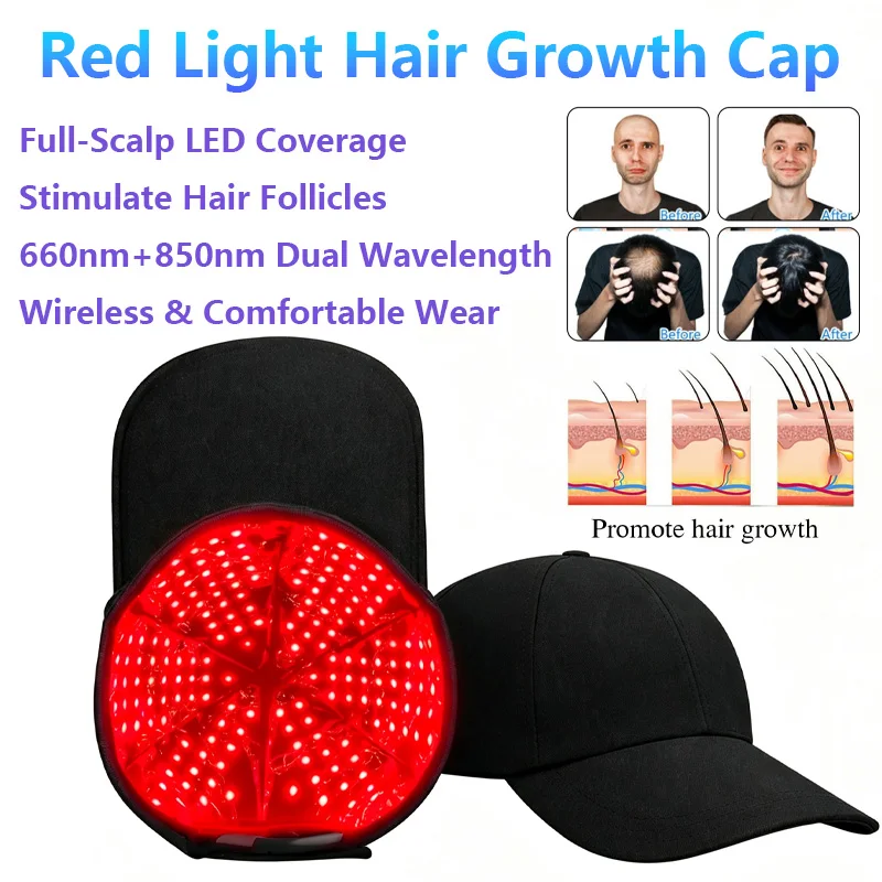 Red Light Hair Growth Cap Infrared Anti-hair Loss Therapy Device Prevents Hair Loss and Promotes Scalp Blood Circulation