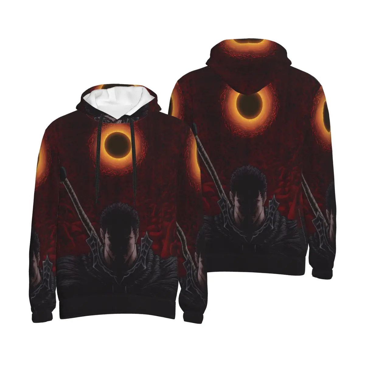 Sudadera con capucha de Anime japonés Berserk para hombres y mujeres, cuello con cordón, sudaderas con capucha, Jersey, camisas de manga larga