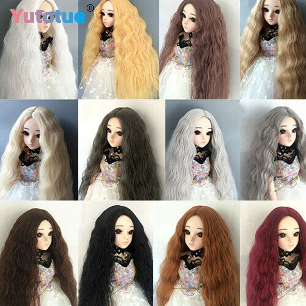 

Yutotue Dolls Curly Hair Wigs for 1/3 1/4 1/6 1/8 Girl Dolls Ball Jointed Doll Fashion Doll DIY Replace Wig