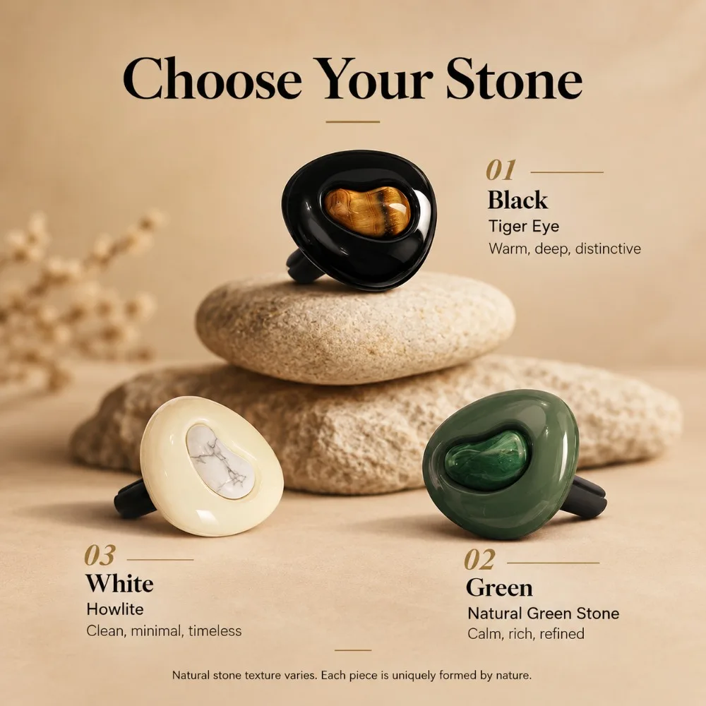 Natural Gemstone Car Air Freshener Vent Clip Luxury Perfume Fragrance Diffuser Replaceable Scent Refill Interior Ornament Gift