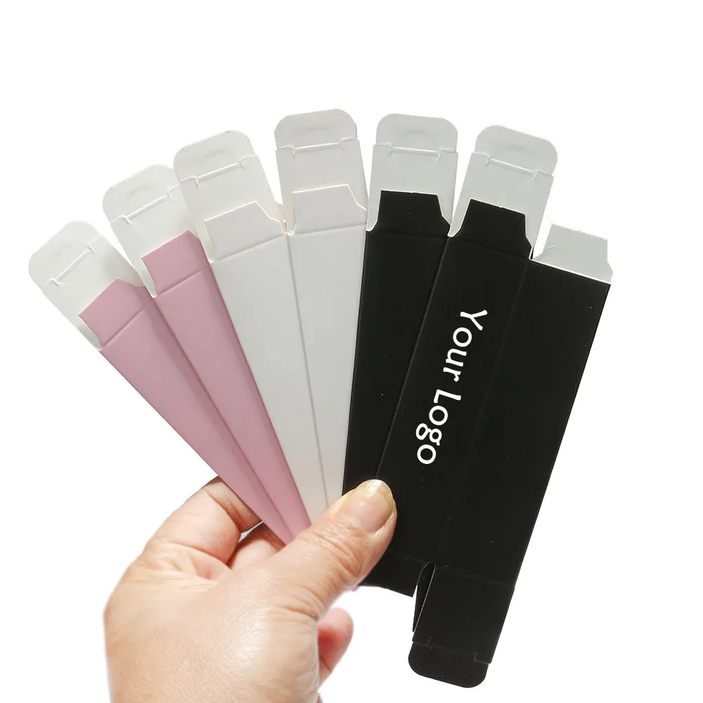 Empty Lip Gloss Box Paper Packaging 50pcs 95mm*25mm Private Label Kraft Paper Boxes Customized Logo Wholesale Bulk for Business