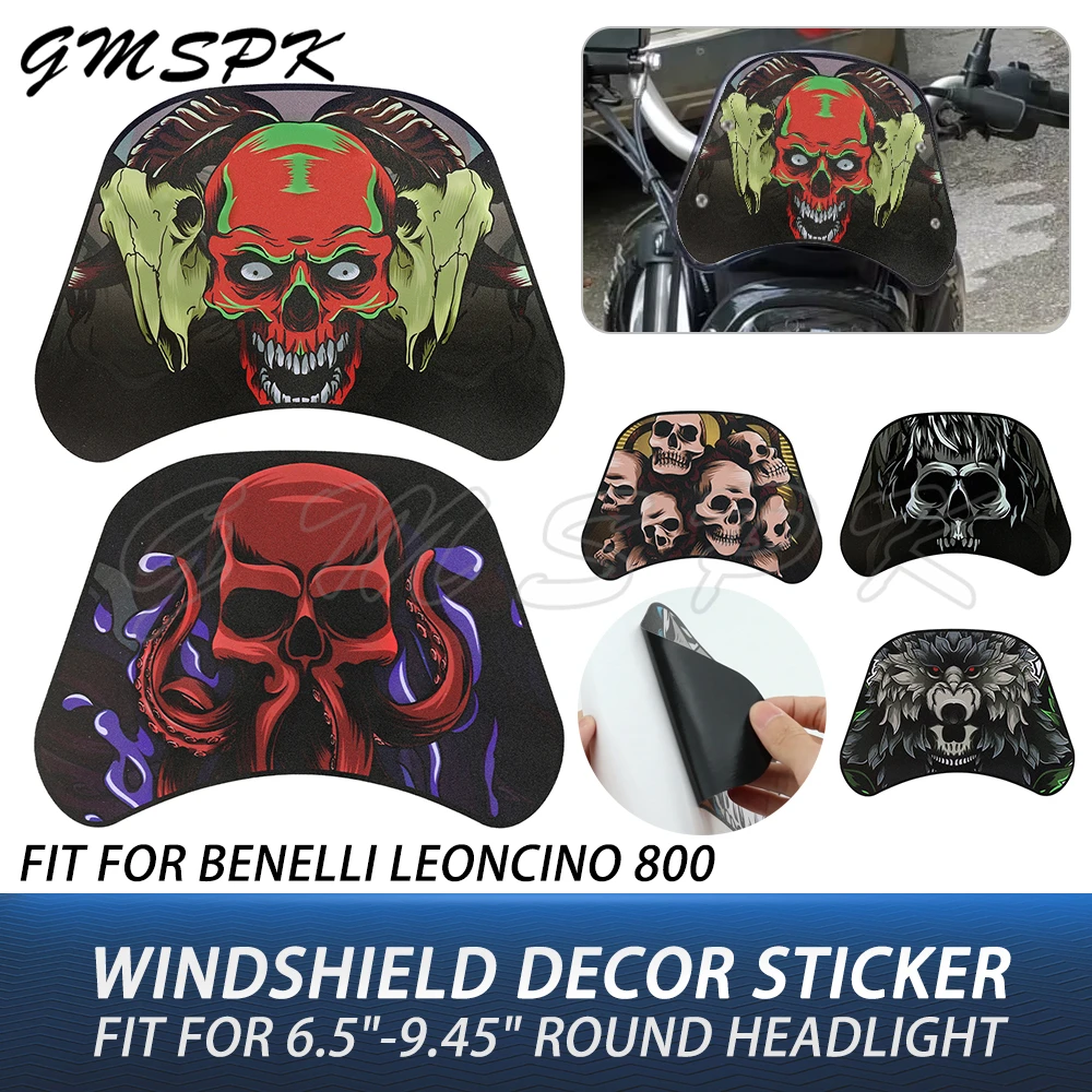 Motorcycle Retro Windscreen Sticker Fit for Benelli Leoncino 800 Windshield Wind Screen Deflector Cover Decals Decor Sticker