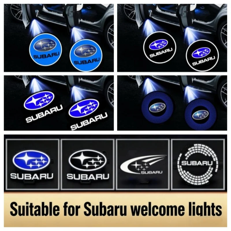 

For Subaru Forester Outback Legacy XV Impreza Tribeca BRZ Led Car Door Logo Light HD Laser Welcome Lamps Car Goods Accessories