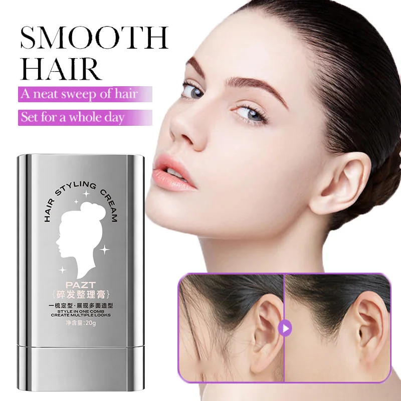 Hair Styling Cream, Long-Lasting Shaping, Refreshing and Non Greasy, with Built-In Comb Teeth, Creating a Natural Look