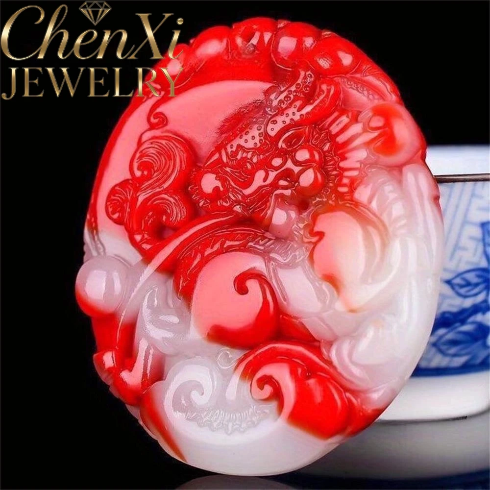 High-End Hetian Color Jade Dragon Brand Pendant Luxury Quality Fashion Fine Jewelry Amulets And Mascots Exquisite Elegant Gift