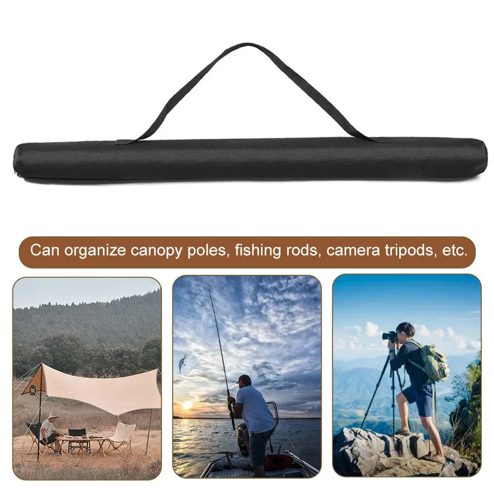 Camping Canopy Pole Storage Bag Portable Fishing Rod Camera Tripod Case 600D Oxford Cloth Wear-resistant for Outdoor Camping