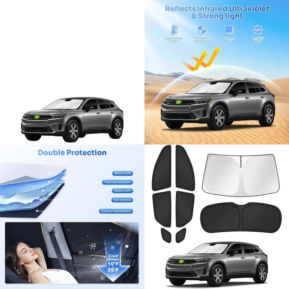

Camping Vehicle Sunshades 2024-2026, 8-Piece Set, Black Privacy Protection for Cooling and UV Shielding