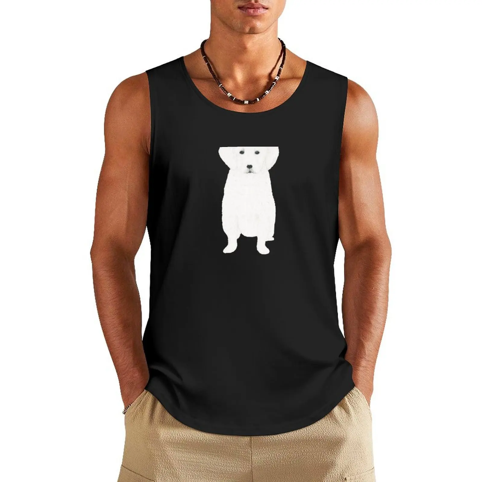 

Snowball the English Cream (Golden Retriever) Puppy Tank Top anime clothes T-shirts men Men's gym