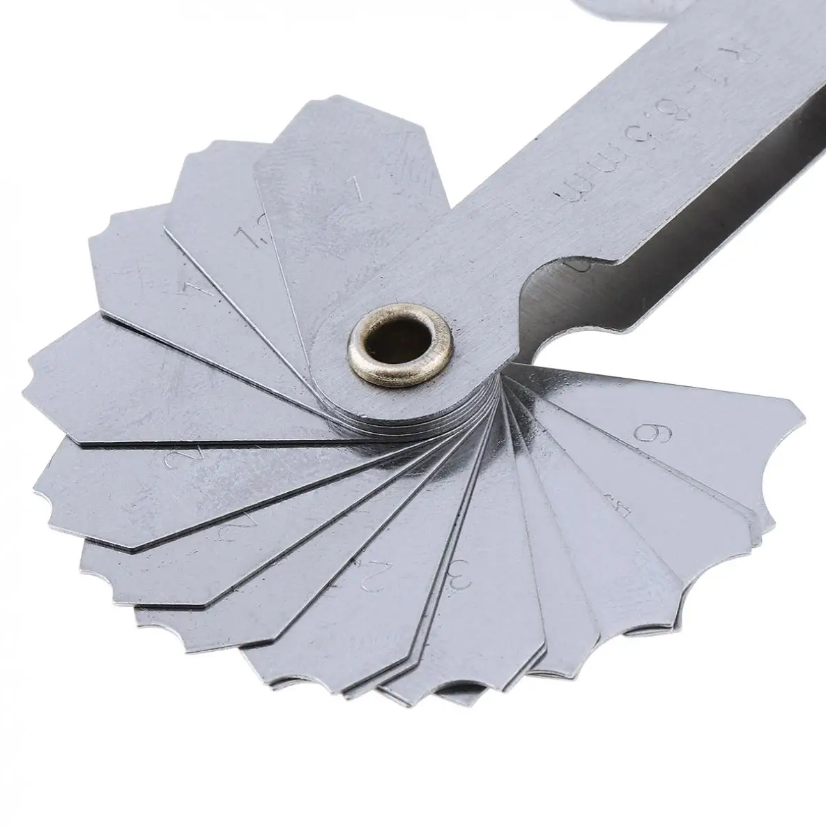 32pcs/set R1-6.5A7C10 Stainless Steel Radius Gauge Sample R Gauge with 1-6.5 Blades Range for Industrial Measurement Tools