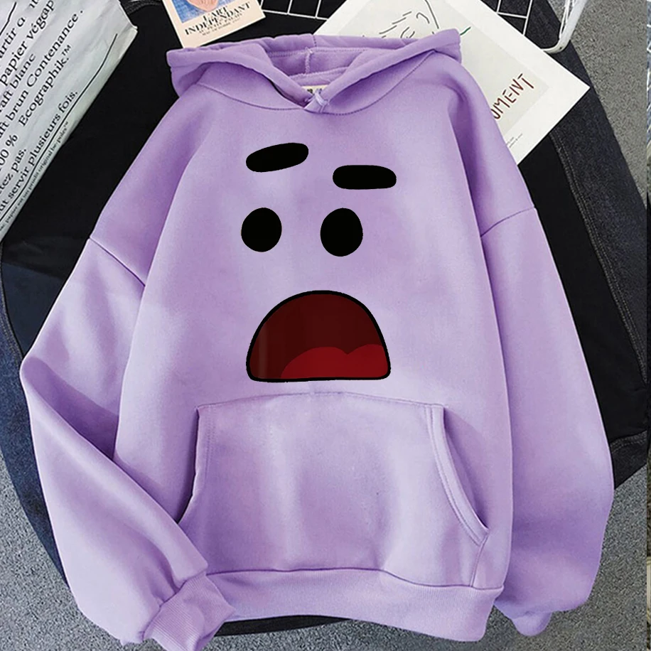 

Oversized Long Sleeves Simple Men Woman Hoodie Retro Fun Micro Expression Print Street Fashion Cartoon Couple Anime Clothing