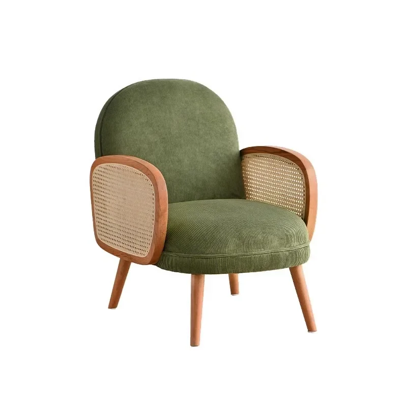 كرسي أريكة الروطان فردي مزدوج كاجوال من الخشب الصلب أثاث غرفة المعيشة القديمة في العصور الوسطى