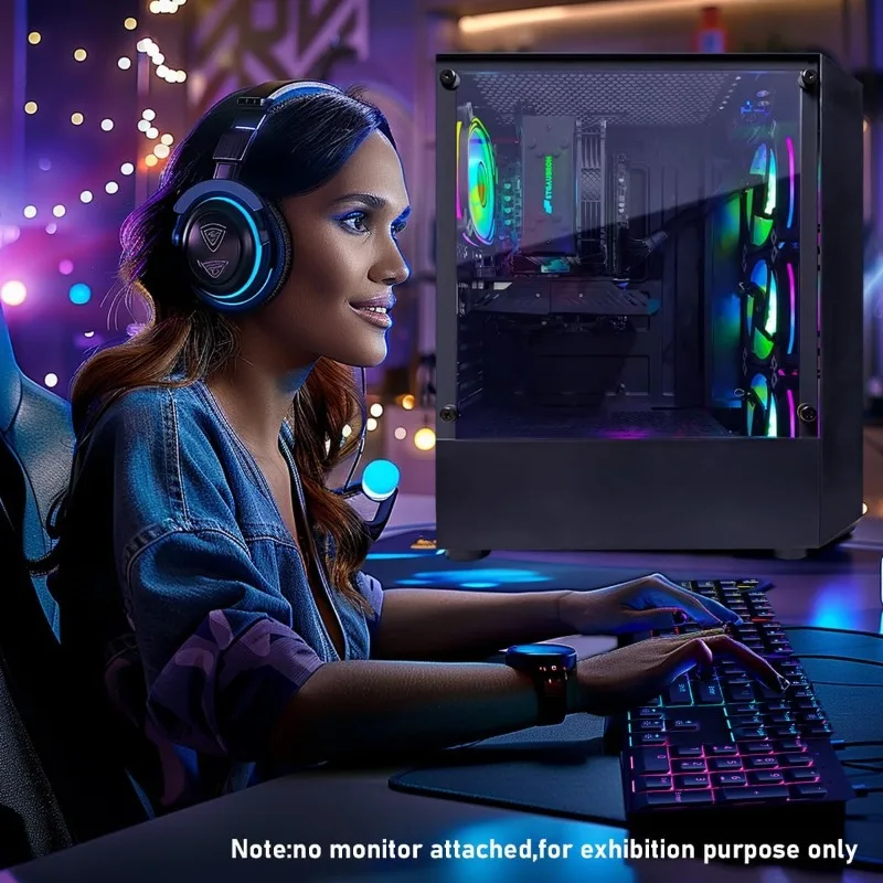 سطح المكتب للكمبيوتر الشخصي للألعاب STGAubron، الجيل الثالث عشر Core i5-13400F حتى 4.6G، GeForce RTX 3050 6G، 16G DDR4، 512G SSD، RGB Fan