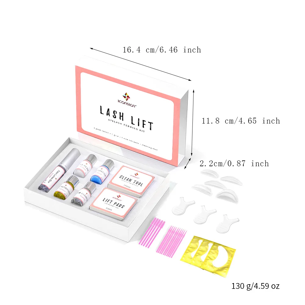 Kit d'extension de cils, kit de levage de cils, kit de maquillage, permanente, durable, 6 à 8 semaines, curling semi-continu