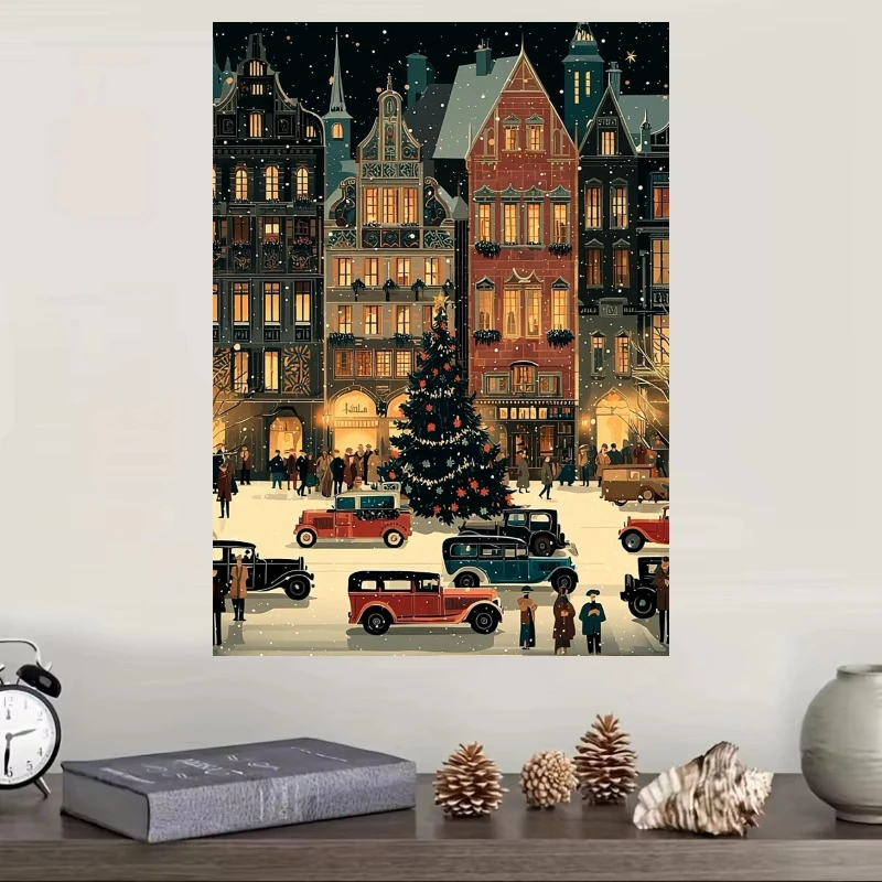 Vintage European Christmas Market 500/1000/1200/2000 PCS Jigsaw Puzzles Wall Decor for Living Room Bedroom Perfect Gift