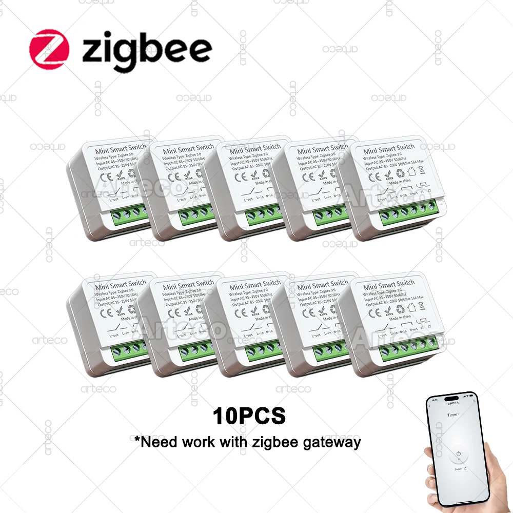 Zigbee 3.0 Mini Smart Switch 16A 2-Wege-Steuerung Relais-Schalter Hausautomation DIY-Modul Lichtschalter Benötigt Gateway-Unterstützung Z2M
