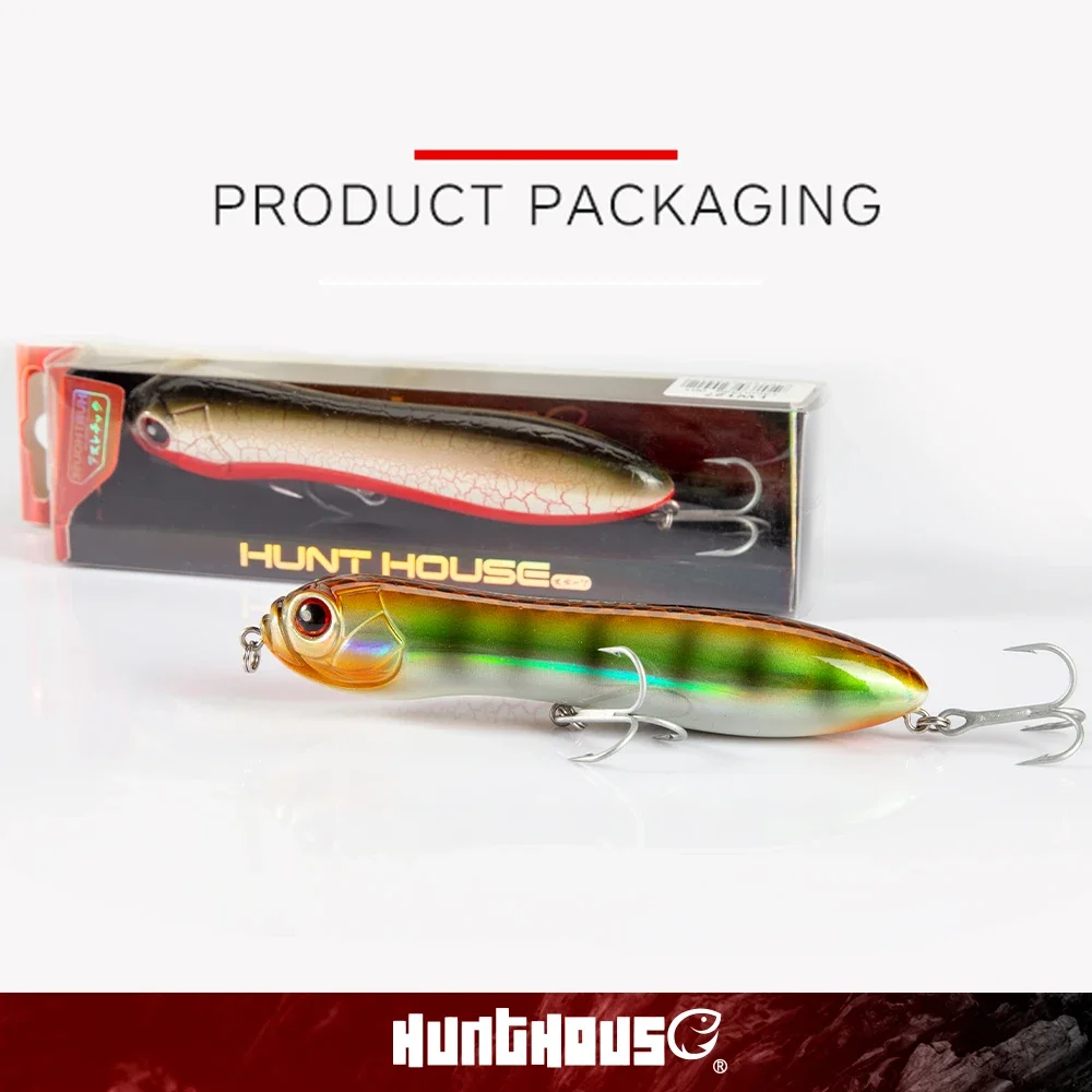 

HuntHouse Topwater Pencil Fishing Lure 110mm/130mm Bait Loud Sound Surface Darter Tackle For Bass Bestselling Color Combos LW127