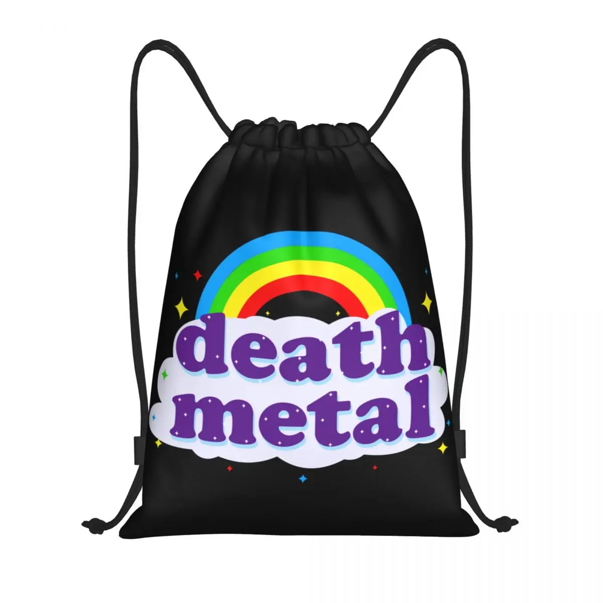 Custom Rock Music Death Metal Drawstring Bag for Training Yoga Backpacks Women Men Sports Gym Sackpack